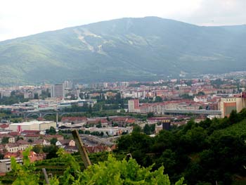 Maribor from vineyards just north of the city