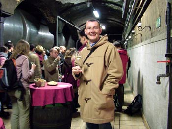 My husband in Vinag wine cellar.