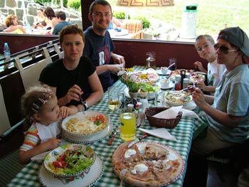 Pizza after mountain biking