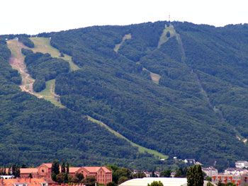 Pohorje skiing slopes from Maribor