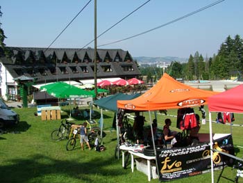 Mountain biking teams at the Pohorje Snow Stadium